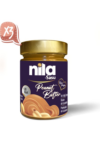 Nila By Sasu Fıstık Ezmesi 3x300G - Naturel