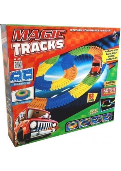 Magic Tracks Hareketli Raylar 168 Parça, Işıklı Araba , Raylı Araba Y058