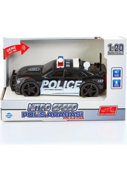 Nitro Speed Polis Arabası 1:20 Sesli Işıklı Siyah