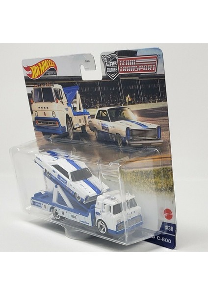 2022 Yeni Team Transport 65 Ford Galaxie - Ford C-800 - Blue - #38 1:64 Ölçek Hot Wheels fiyatları