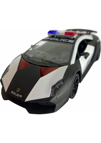 Diecast,metal Oyuncak Araba Lamborghini Polis Arabası Çek Bırak Lisanslı 1:38 Ölçek 12 cm Ar fırsatları