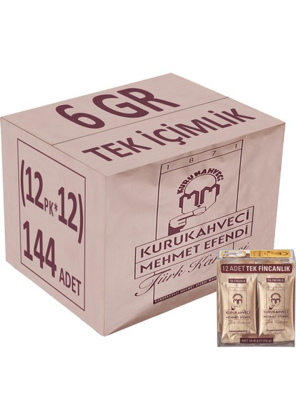 Türk Kahvesi 6 gr Tek Fincanlık (144'LÜ Set) (12 Paket x 12)