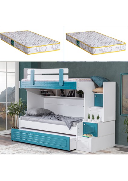 Defne Yavrulu Ranza , 3lü Ranza + 2 Adet Comfort Ortopedik Yatak