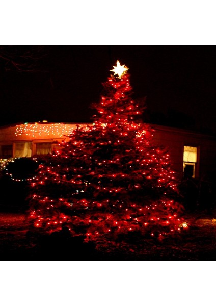 Kırmızı Yılbaşı Ağacı Işığı 10 Metre Kırmızı LED Işık 100 LED Lambalı Fişli Noel Işığı Yılbaşı Işığı Red Light