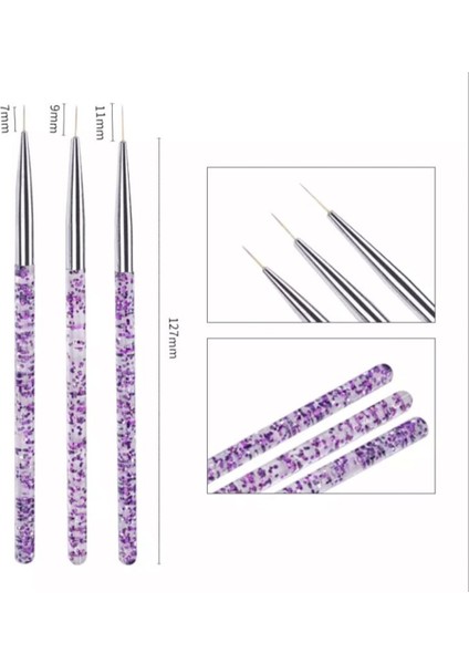 3 'lü Nail Art Fırça Seti fırsatları