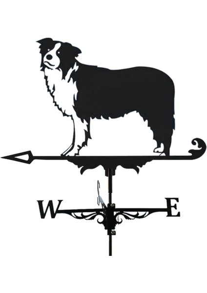 Hava Yözi Paslanmaz Çelik Weathervan Yard Bahçe Barn Süs Siyah Collies (Yurt Dışından) fiyatları
