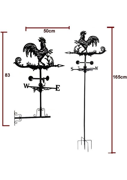 Vintage Weather Vane Rüzgar Yönü Göstergesi Bahçe Bahçe Kutbu (Yurt Dışından)