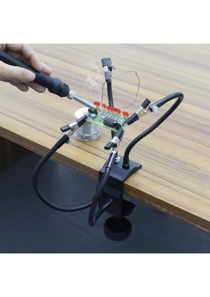 3/4 Yardım Eller Aracı Esnek Lehimleme Istasyonu Pcb Tutucu Danışma Kelepçe Siyah (Yurt Dışından)