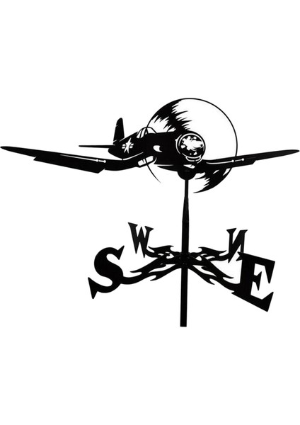 Vintage Görünümlü Hava Ucu Kanat Montaj Kiti Parantez Weathervan Düzlemi (Yurt Dışından)