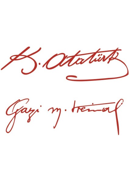 Kemal Atatürk Gazi Mustafa Kemal Oto Sticker Arma Kırmızı 30 cm