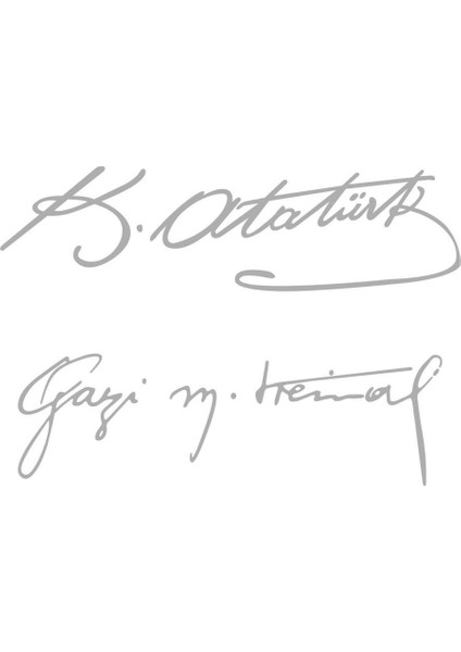 Kemal Atatürk Gazi Mustafa Kemal Oto Sticker Arma Gri 20 cm
