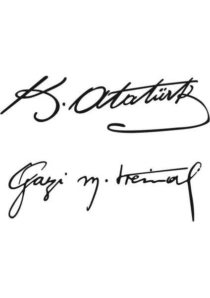 Kemal Atatürk Gazi Mustafa Kemal Oto Sticker Arma Siyah 30 cm