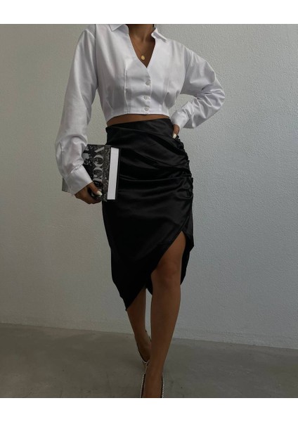 Elegant Woman Black Skirt