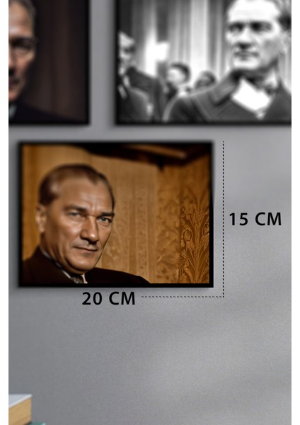 Atatürk Çerçevesiz Çerçeve Görünümlü Atatürk Fotoğrafları 14 Parça Mdf Tablo Seti Mdf Baskı Atam fiyatları