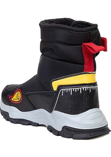2221F Kürklü Çocuk Kar Bot Siyah Kırmızı modelleri