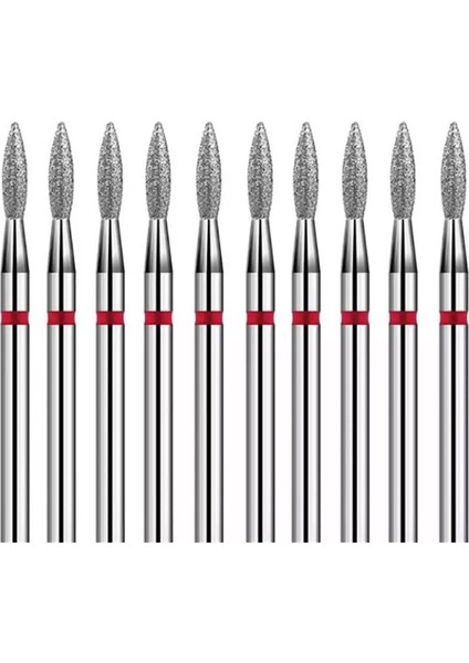 10lu Ateş Kırmızı Elmas Freze Uç