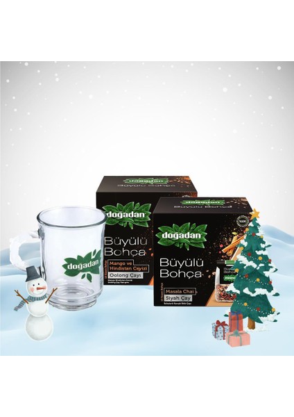 Yılbaşı Paketi Büyülü Bohça Masala ve Oolong, Doğadan Cam Bardak