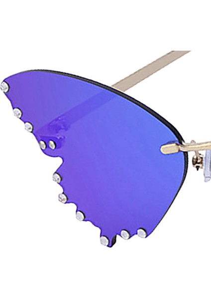 Retro Tarzı Kelebek Güneş Gözlüğü Rhinestones Güneş Gözlükleri Kadın Kadın Mavi fırsatları