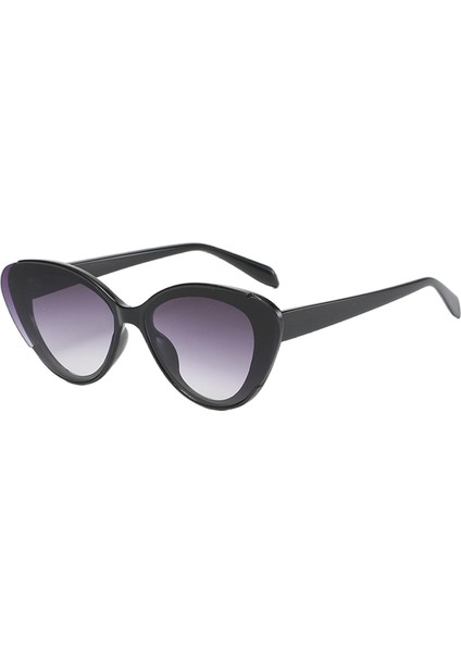 Cat Eye Güneş Gözlüğü Kadın Gözlük Moda UV400 Vintage Style 80 70'lerin Siyahı