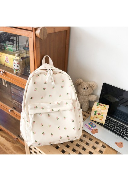 Juhui Store Kızlar Çiçek Okul Sırt Çantası Okul Seyahat Çalışmaları Için Büyük Kapasiteli Şık Daypack (Yurt Dışından)