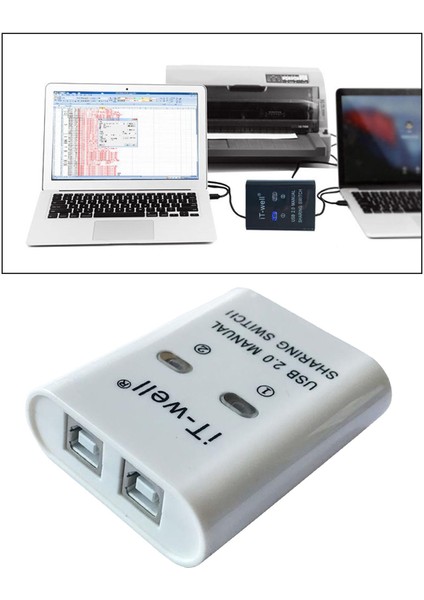 2'den 1'e Çıkış Splitterusb 2.0 Manuel Paylaşım Anahtarı Dönüştürücü (Yurt Dışından)