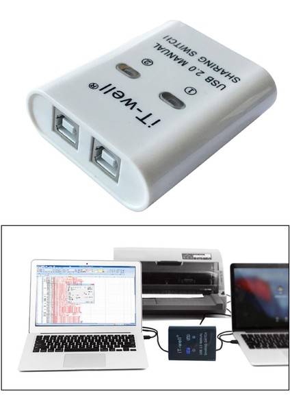 2'den 1'e Çıkış Splitterusb 2.0 Manuel Paylaşım Anahtarı Dönüştürücü (Yurt Dışından)