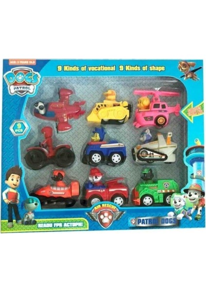 E-Kids Paw Patrol Oyuncak Görev Araçları 9'lu Set