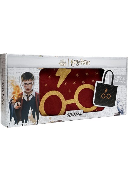 Harry Potter Gözlük Bez Çanta Gabardin Bordo