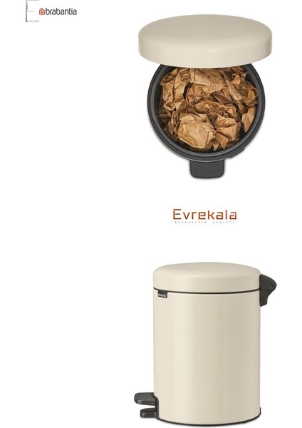Evrekala Shop Brabantia Çöp Kutusu 5 Litre Yeni Bej Rengi