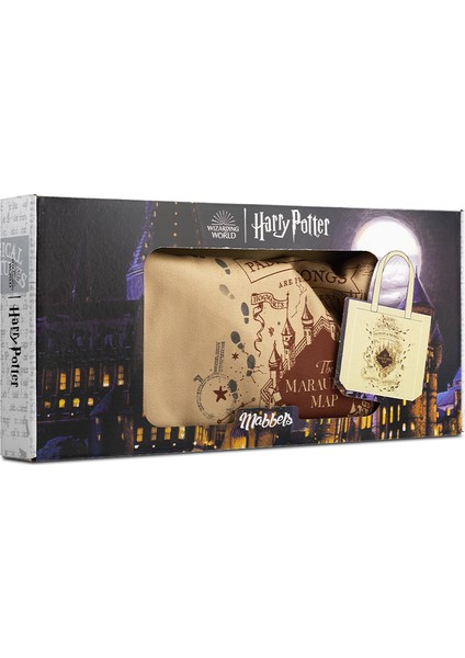 Harry Potter Çapulcu Haritası Bez Çanta Gabardin Kahve Rengi