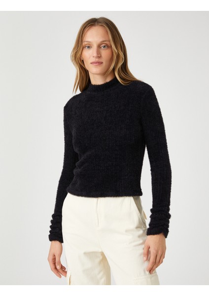 Peluş Tişört Uzun Kollu Balıkçı Yaka modelleri