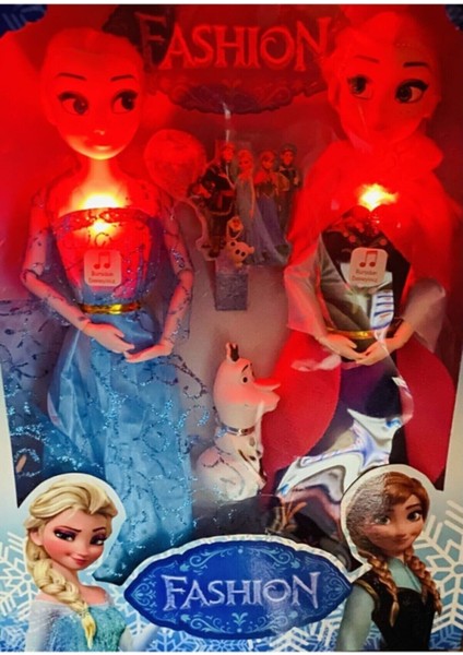 Oyuncakchi Karlar Ülkesi Frozen Elsa ve Anna Sonsuz Hareket Işıklı ve Müzikli Oyuncak