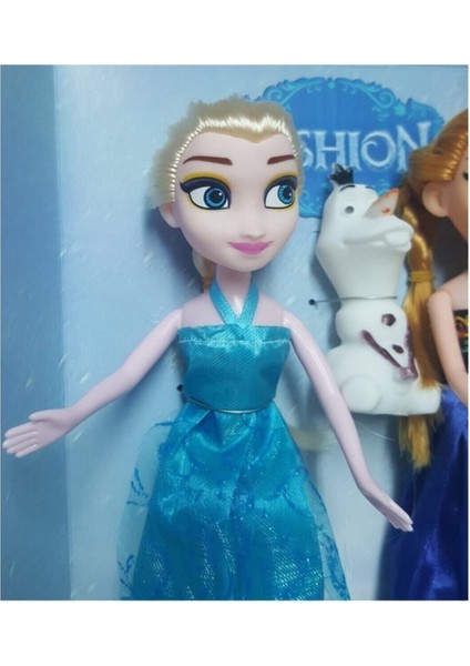Mavi Elbiseli Elsa Anna Oyuncak Bebek 23CM