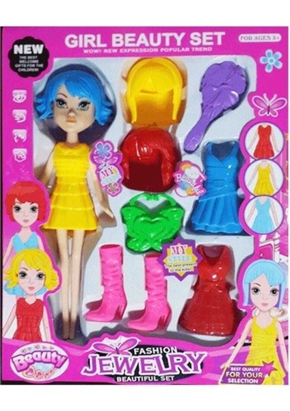 Yedek Elbiseli ve Aksesuarlı Kutulu Bebek