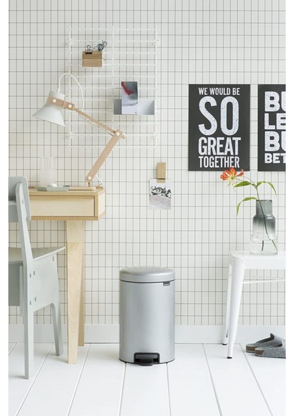 Metallic Grey Çöp Kovası 12 Lt