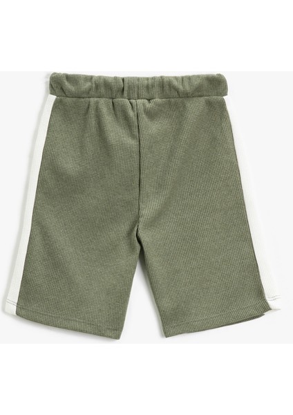 Beli Bağlamalı Şort Kontrast Renkli Dokulu fiyatları