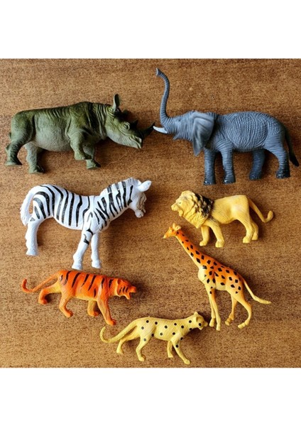 Anıloyuncak Oyuncak Vahşi Hayvan Figürleri Fil Aslan Kaplan Gergedan Zürafa Çita Kaplan Zebra