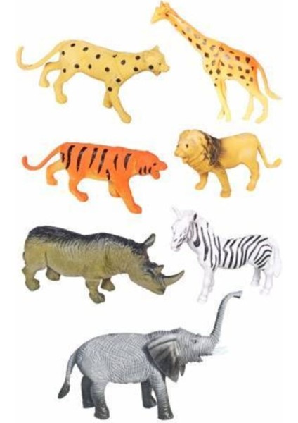 Anıloyuncak Oyuncak Vahşi Hayvan Figürleri Fil Aslan Kaplan Gergedan Zürafa Çita Kaplan Zebra