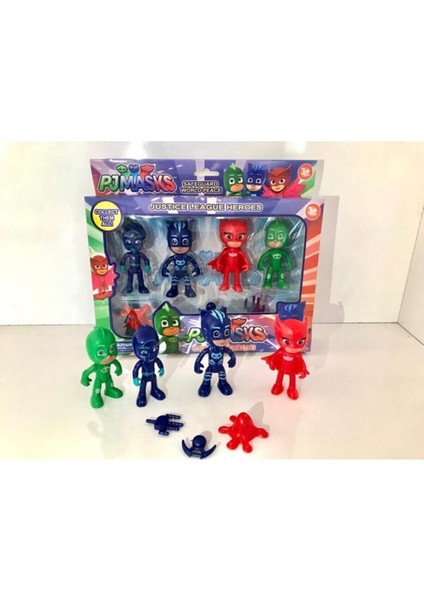 Pj Masks Pj Maskeliler 4 Figürlü Set Hareketli Kol Bacaklar Pija Maskeliler