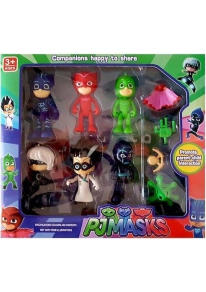 Pj Masks Pijamaskeliler Catboy Owlette Gekko 6'lı 10 Parça Oyun Seti