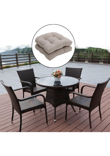 2pcs Düz Renkli Tutfed Pad Hasır Koltuk Yastıkları 19 "x 19" Açık/iç Mekan Gri(Yurt Dışından)