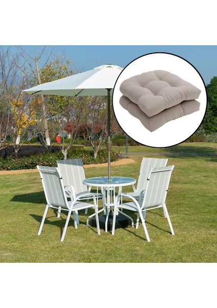 2pcs Düz Renkli Tutfed Pad Hasır Koltuk Yastıkları 19 "x 19" Açık/iç Mekan Gri(Yurt Dışından)