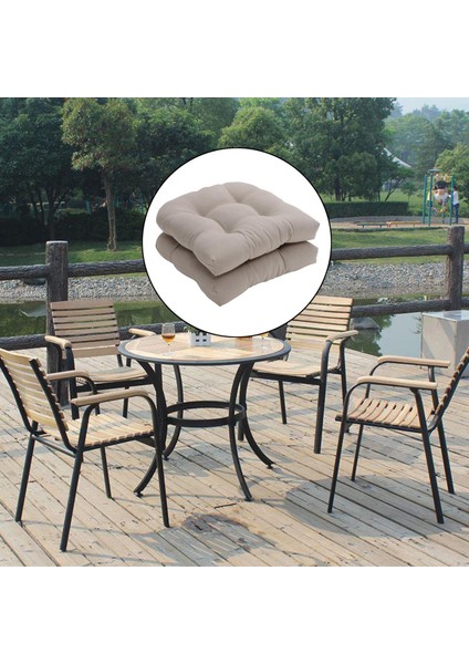 2pcs Düz Renkli Tutfed Pad Hasır Koltuk Yastıkları 19 "x 19" Açık/iç Mekan Gri(Yurt Dışından)