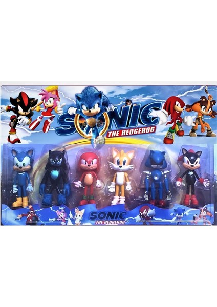 Sonic 6 Lı Figür Oyuncak Seti Tails Knuckles Kirpi Yeni Ürün