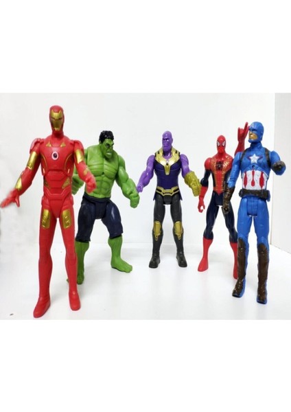 Thanos Örümcek Adam Ironman Hulk Oyuncak 5li Set 15 cm