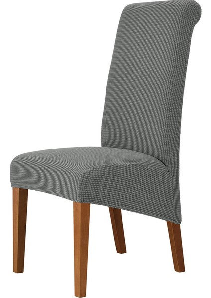 Modern Yumuşak Yüksek Arka Sandalye Kapak Mısır Polar Slipcover Toz Geçirmez Ev Koyu Gri