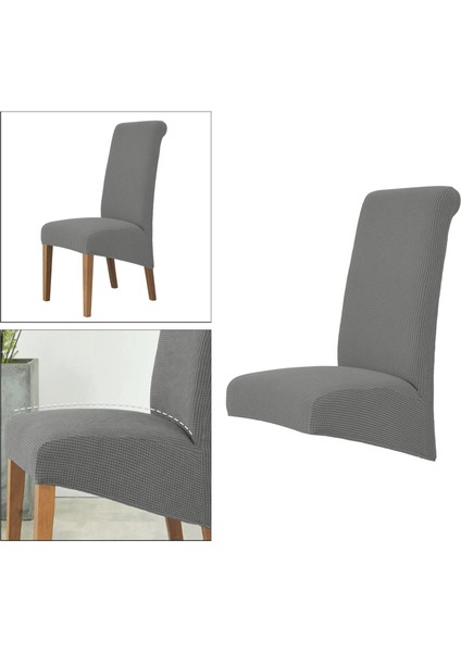 Modern Yumuşak Yüksek Arka Sandalye Kapak Mısır Polar Slipcover Toz Geçirmez Ev Koyu Gri