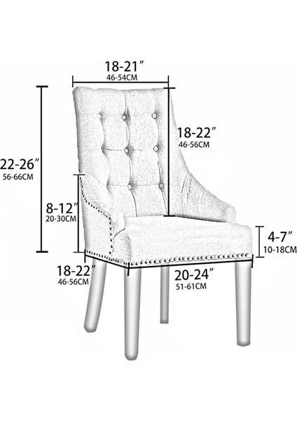 Wingback Sandalye Kapağı Uzatılabilir Çıkarılabilir Yastıklar Sandalye, Ziyafet Süsleme Süresi Için Kapak(Yurt Dışından)