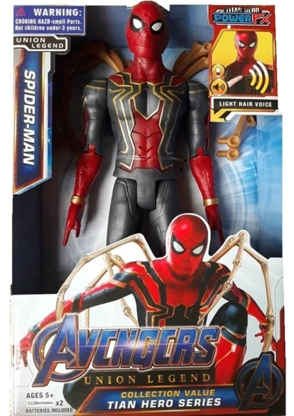 Marvel Spider-Man Avengers Oyuncak Ahtapot Kollu 29CM Örümcek Adam Sesli Işıklı Marvel Spider-Man