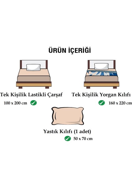 Kolay Ütü 100X200 Tek Kişilik Nevresim Takımı (Sarı Lastikli Çarşaf+Yorgan Kılıfı+Yastık Kılıfı) fırsatları